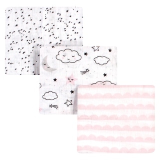 Hudson Baby Infant Girl Cotton Muslin Swaddle Blankets, Dreamer, One Size - Dreamer - 3-Pack