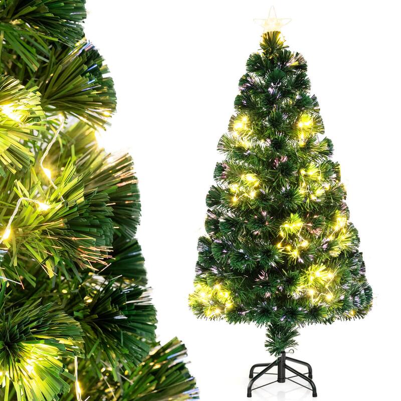 Costway 4/5/6/7 FT Artificial Xmas Tree with 130/170/230/270 Branch - 4.5 Foot