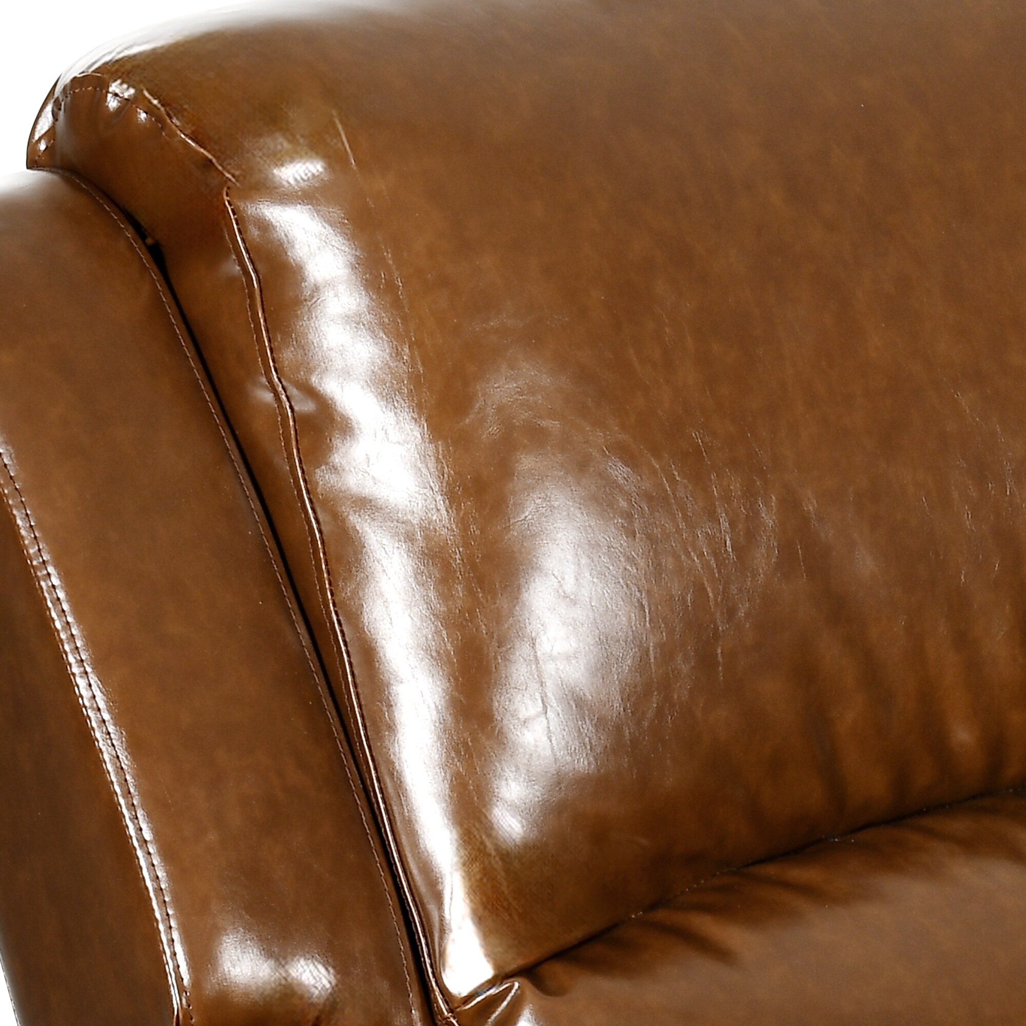 Traditional Classics Rolled Arm PU Leather Recliner Chair with
