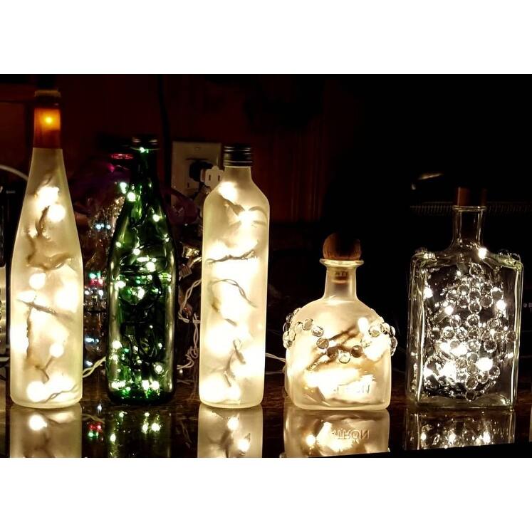 20 Light Christmas Craft Mini Light Set, Non-Connectable, White Wire, 8'