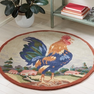 SAFAVIEH Handmade Novelty Maude Rooster Wool Rug - Bed Bath & Beyond ...