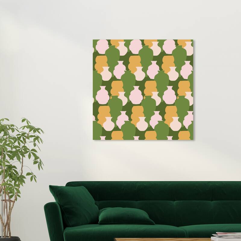 Wynwood Studio Canvas Abstract Cantaros Pattern Green and Modern & Contemporary Wall Art Canvas Print