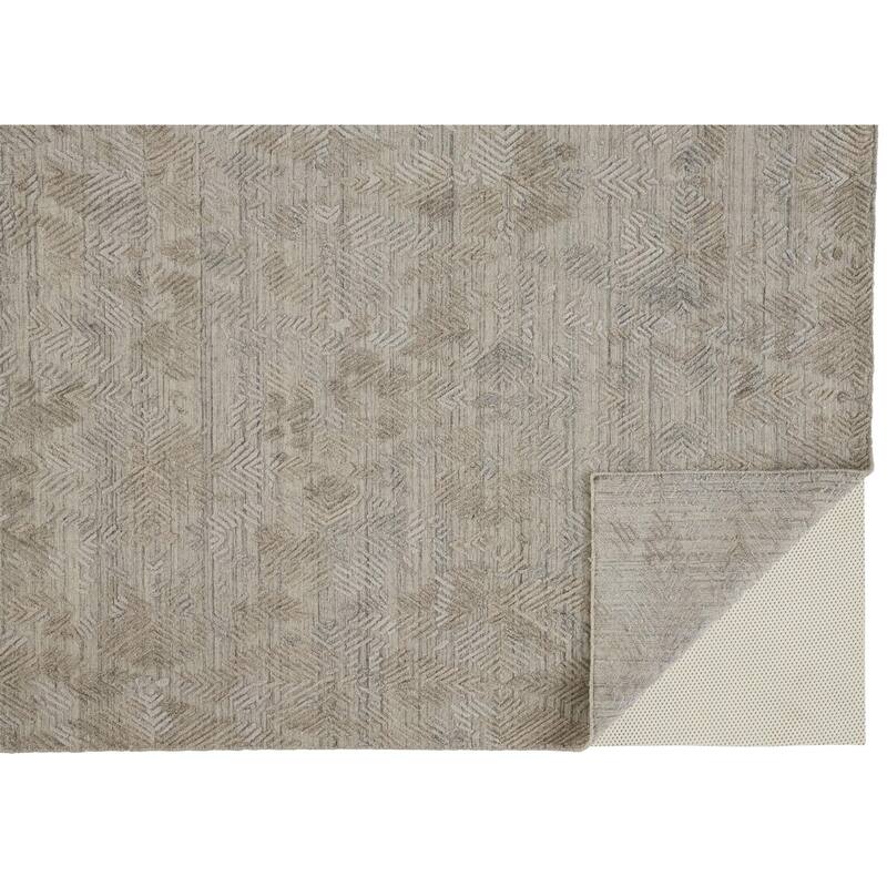 Huntley Abstract Chevron Rug, Oyster Gray/Taos Taupe, Area Rug