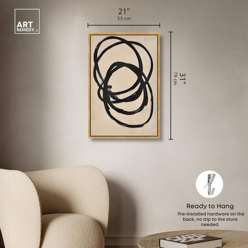 Beige Black II Canvas by Art Remedy