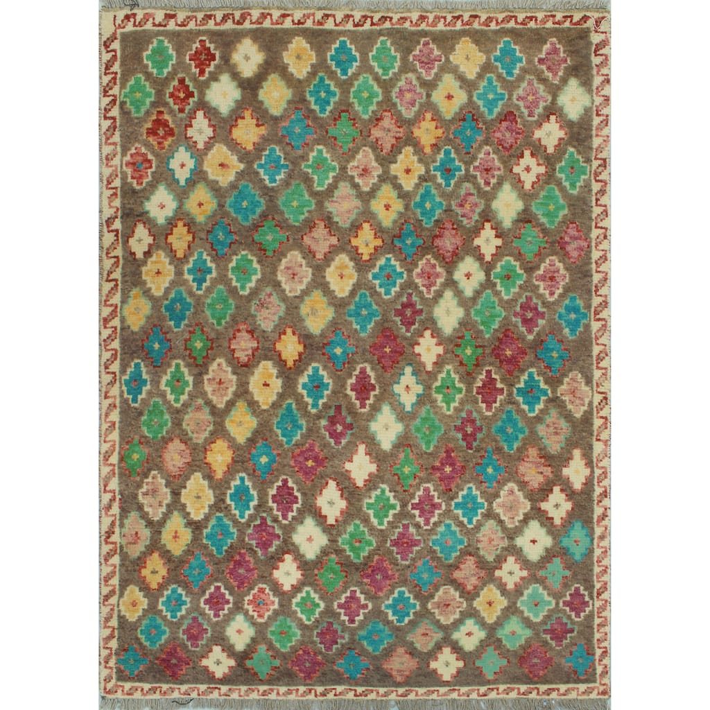 Balochi Agustin Brown/Ivory Rug - 3'3" x 5'0"