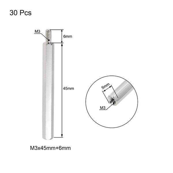 30 Vis M3x45mm + 6mm Mâle-femelle Hex Nickelé Pour PCB/scheda Madre - Uxcell, Neuf