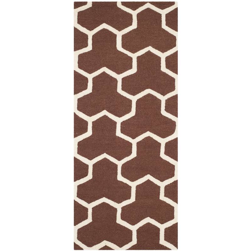 SAFAVIEH Handmade Cambridge Nevila Modern Moroccan Wool Rug - 2'6" x 4' - Dark Brown/Ivory