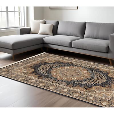HomeRootsMedallion Traditional Rectangle Area Rug