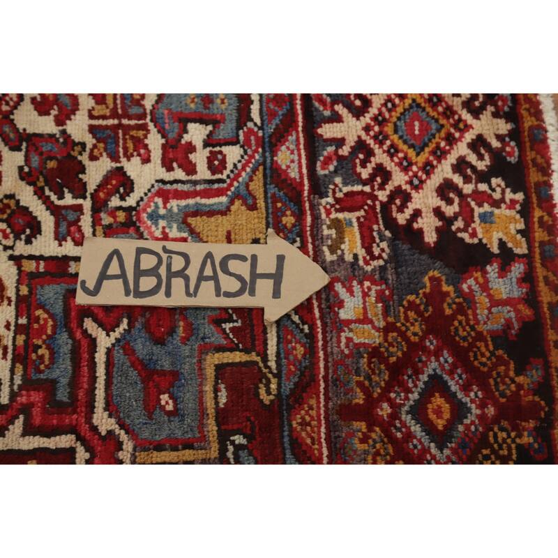 Hand Knotted Oriental 100% Wool Carpet Traditional Medallion Red Heriz Area Rug - 12' 5'' X 9' 0''