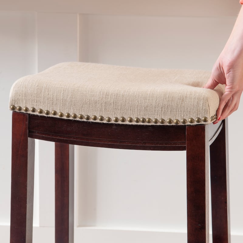 Copper Grove Willamette Linen Backless 26-in Counter Stool