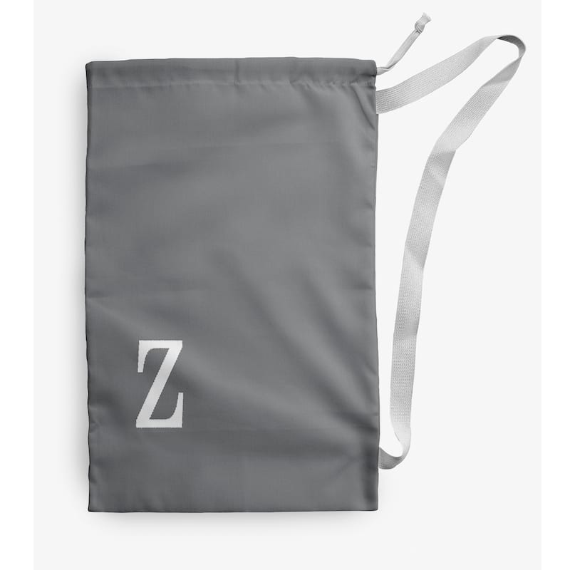 Modern Monogram Laundry Bag - 18" x 29" - Grey/White