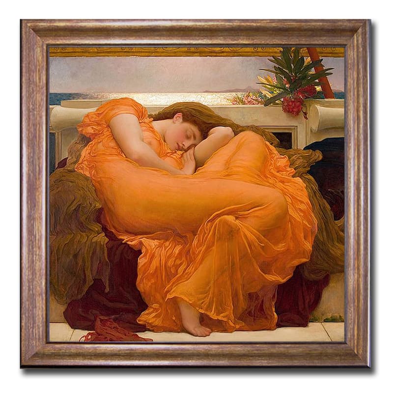 Flaming June by Frederic Leighton Bronze Framed Canvas Art (22 in x 22 in)