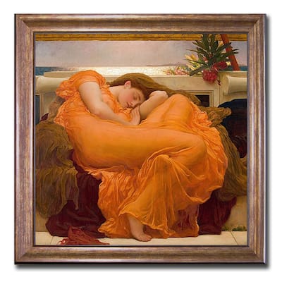 Flaming June by Frederic Leighton Bronze Framed Canvas Art (22 in x 22 in)