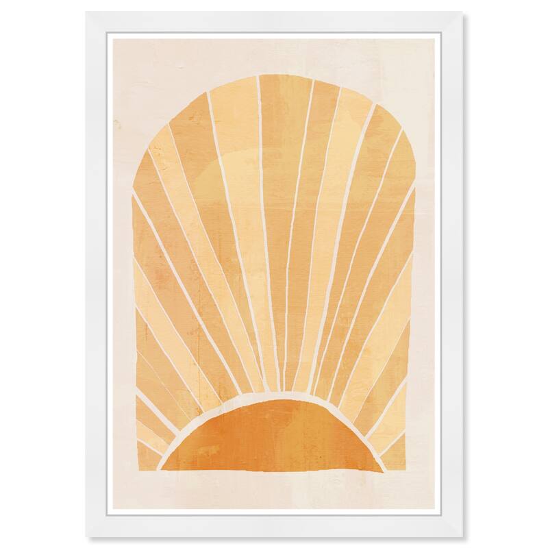 Wynwood Studio Prints Astronomy and Space Vibrant Sunrise Yellow and Mid-Century Modern Wall Art Canvas Print
