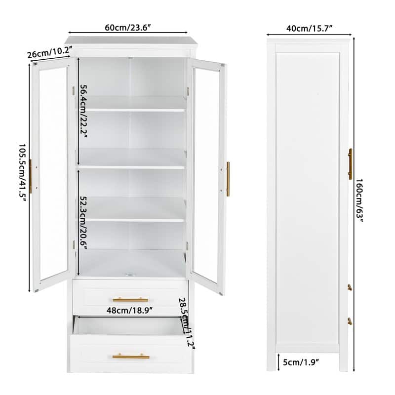 White MDF Bathroom Cabinet