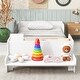 preview thumbnail 3 of 5, White Car-Shaped Twin Bed with Bench