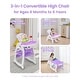 preview thumbnail 5 of 16, Baby High Chair,3 in 1 Highchair, Convertible Toddler Eating Chair for 6 Months to 6 Years, with Adjustable Tray