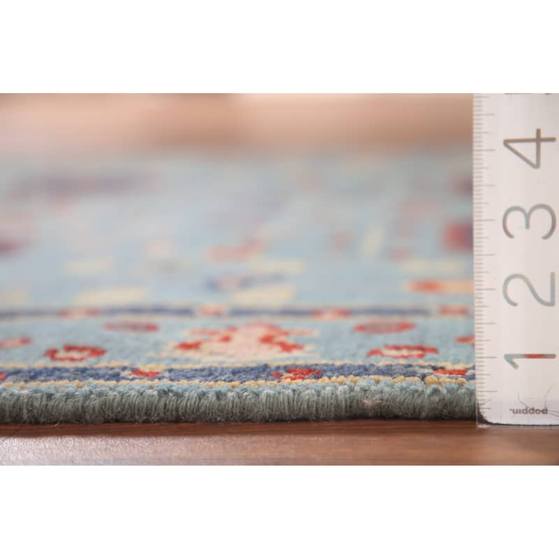 Light Blue Oushak Accent Rug Hand-Knotted Wool Carpet - 4'0"x 5'11"