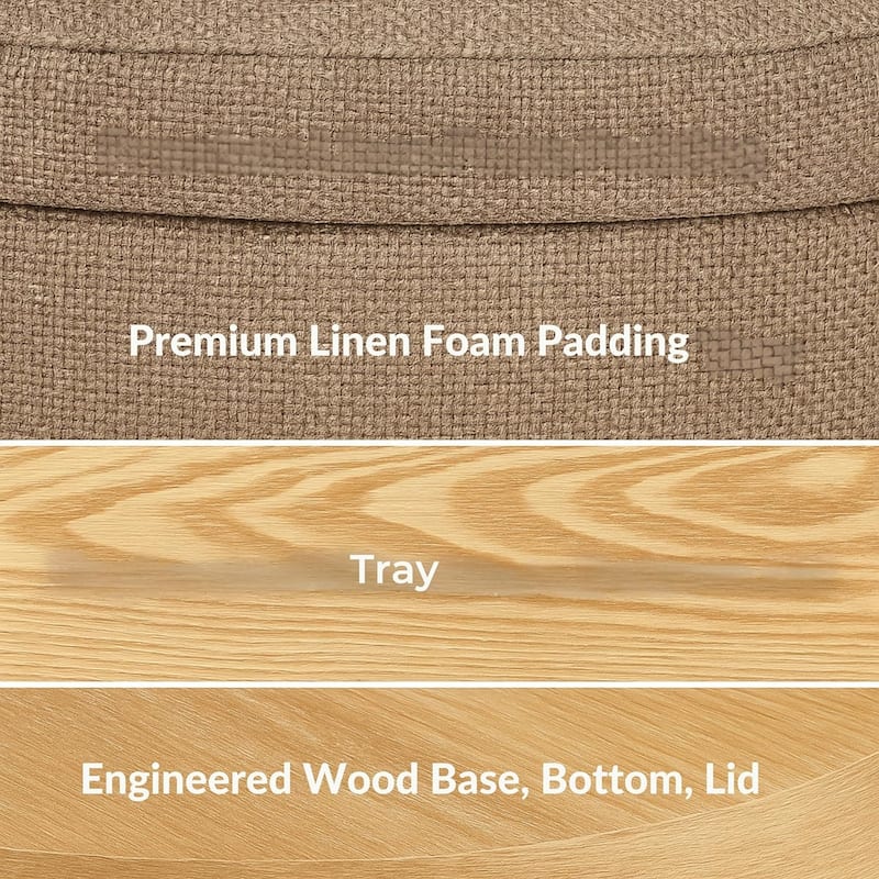 Modern Linen Storage Ottoman with Hidden Storage and Tray Top