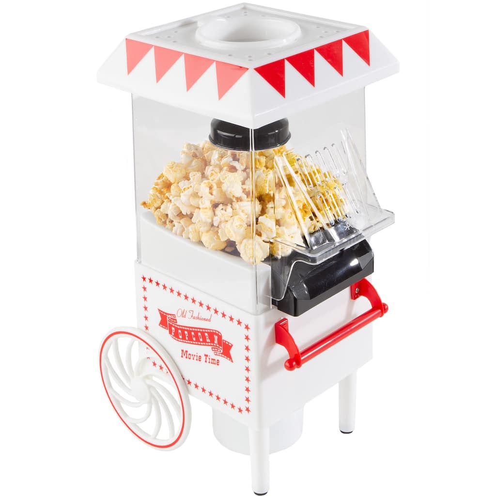 Air Popper Popcorn Maker – Vintage-Style Countertop Popper Machine with 6-Cup Capacity by Great Northern Popcorn (White)