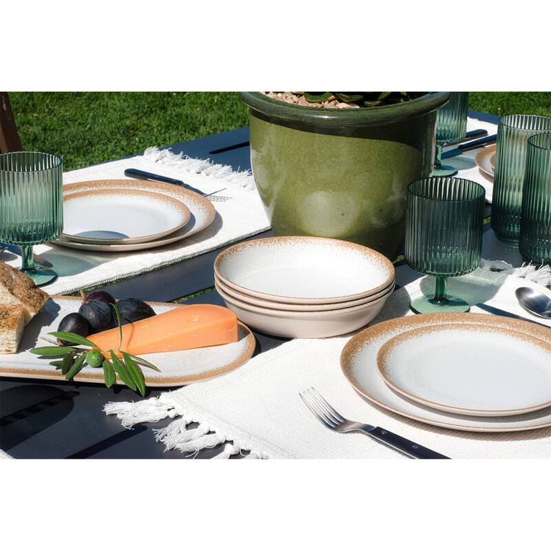 Abode Homewares Carmel Merge Reactive Dinner Plate - White - 10.5" - Set of 6