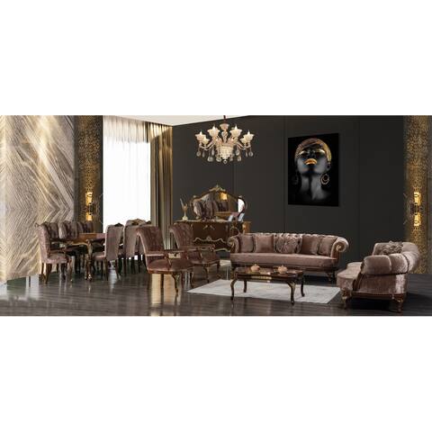 Larin Traditional Rolled Arms 4-piece Living room Two Sofa and Two Arms chair set
