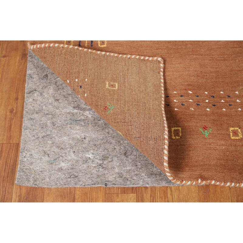 Hand Knotted Oriental 100% Wool Carpet Tribal Tribal Brown Gabbeh Area Rug - 5' 9'' X 4' 1''