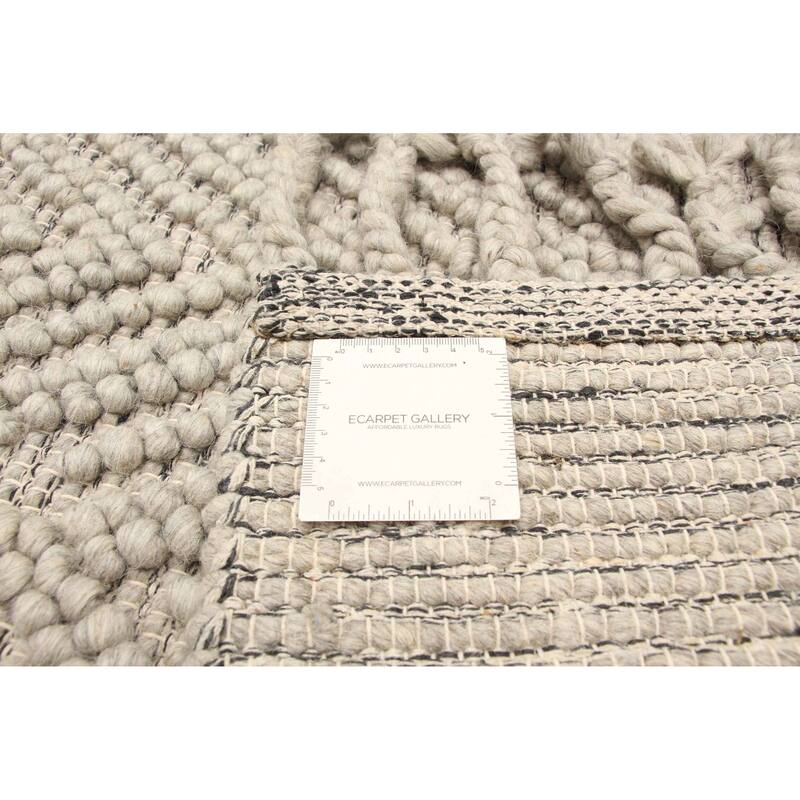 ECARPETGALLERY Braid weave Sienna Grey Wool Rug - 5'4 x 7'1