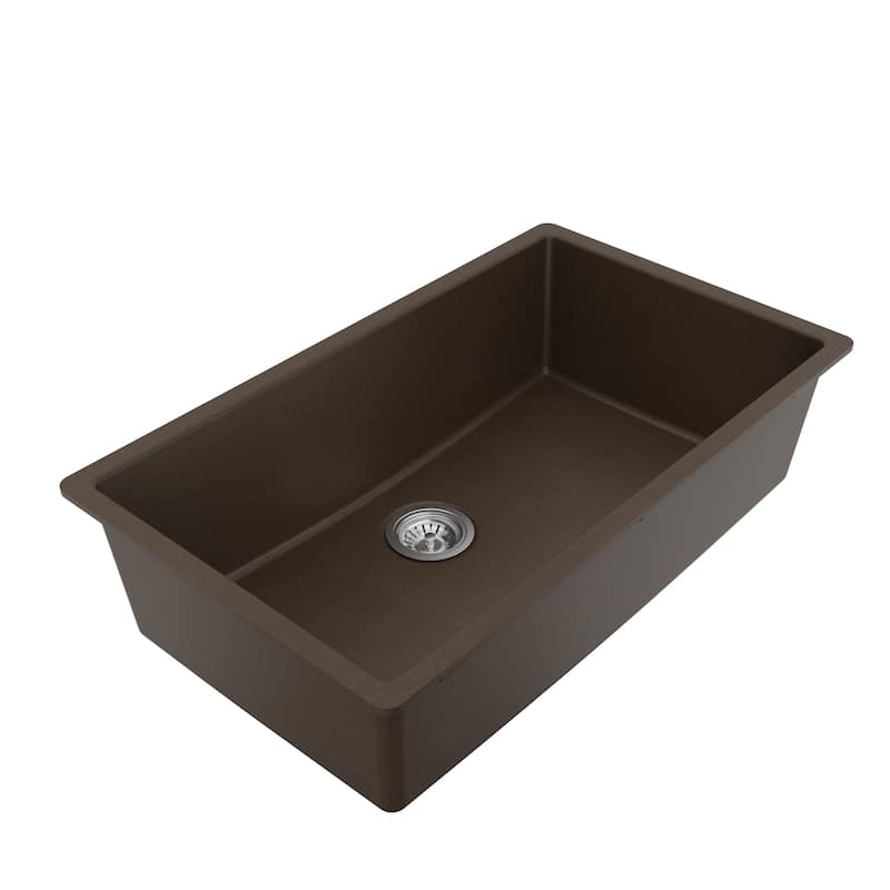 Karran Undermount 32.5 in. Large Single Bowl Quartz Kitchen Sink Kit