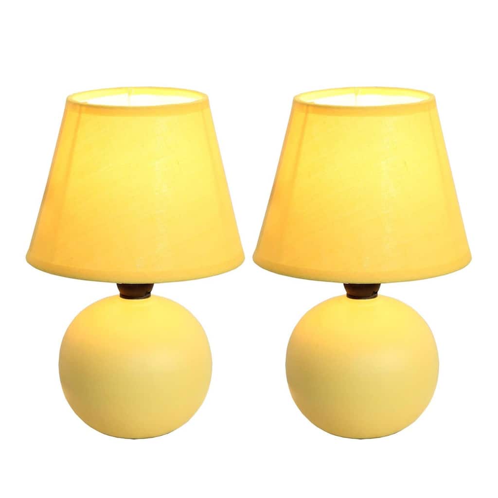 8.66 in. Yellow Finish Table Lamp with Yellow Shade, Sturdy Table Lamp for Living Rooms and Bedrooms
