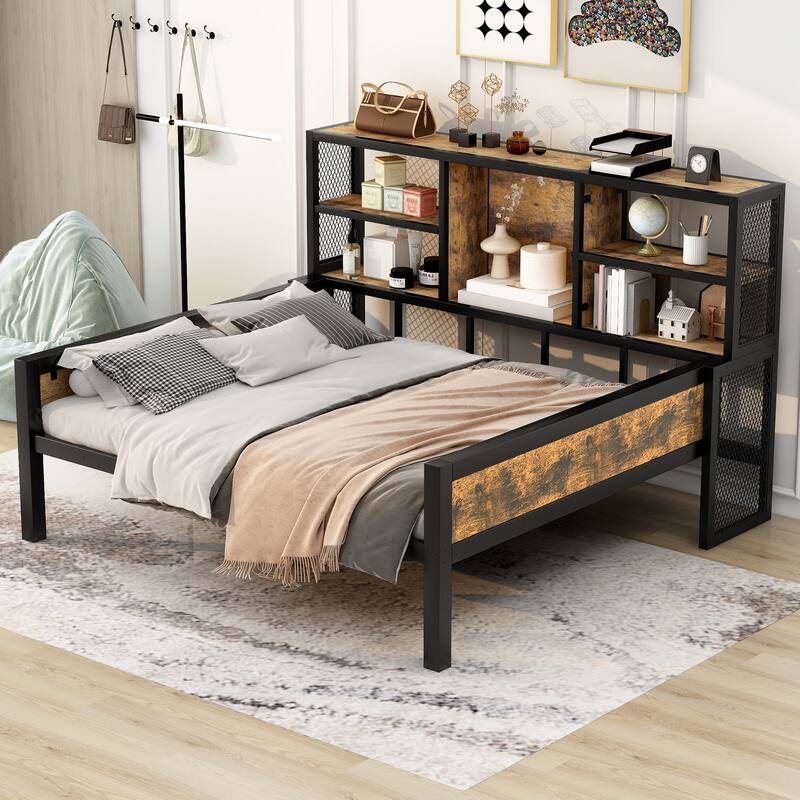 Full Size Cabin Daybed With Storage Shelves,Metal On Sale Bed Bath & Beyond 40105775