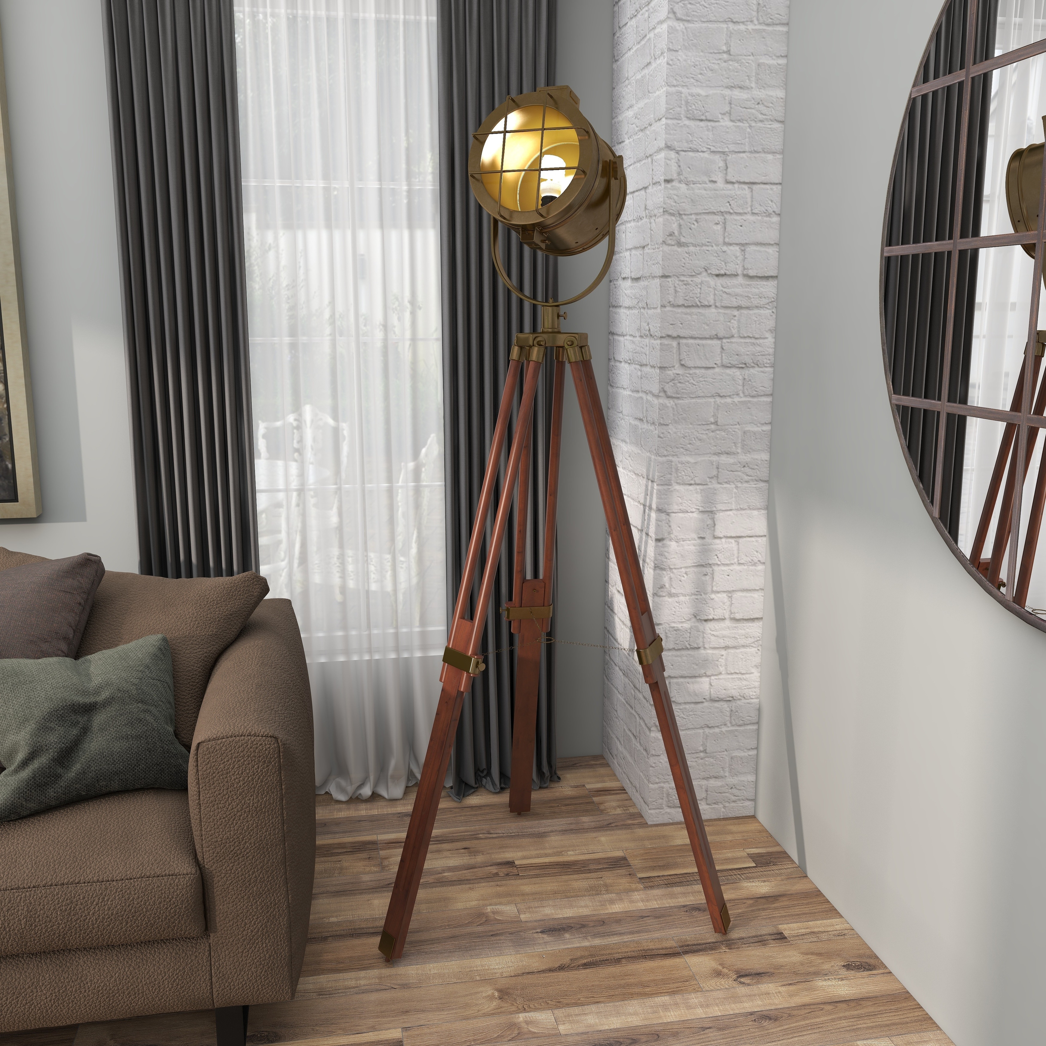 Industrial spotlight floor lamp on sale