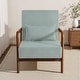 preview thumbnail 76 of 161, 25" W Mid Century Upholstered Wood Accent Chair with Pillow