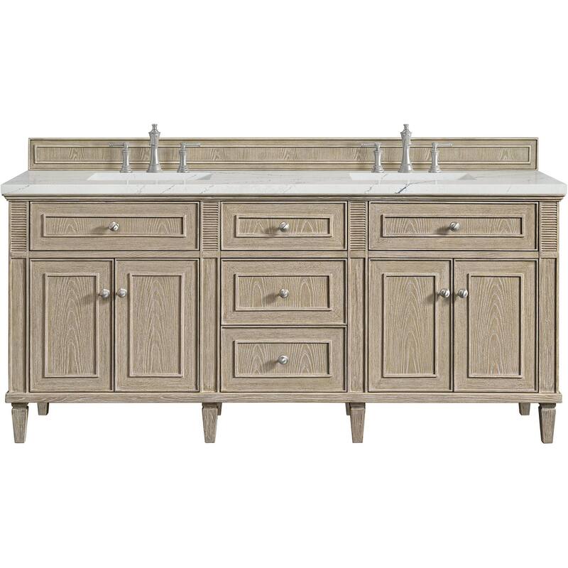 James Martin Vanities 424-V72-FENC Lorelai 72" Free Standing Double - Whitewashed Oak