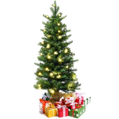 3Ft Tabletop Christmas Tree Spruce Fir Tree with LED Lights 1