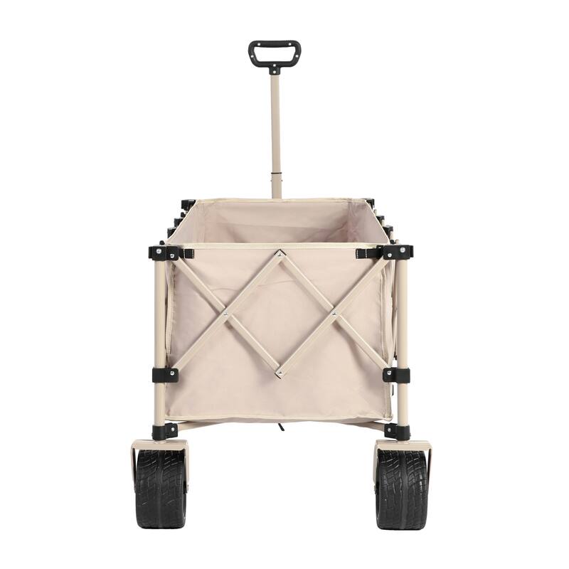 Foldable Wagon with All-Terrain Wheels & Drink Holders, 220lb Capacity