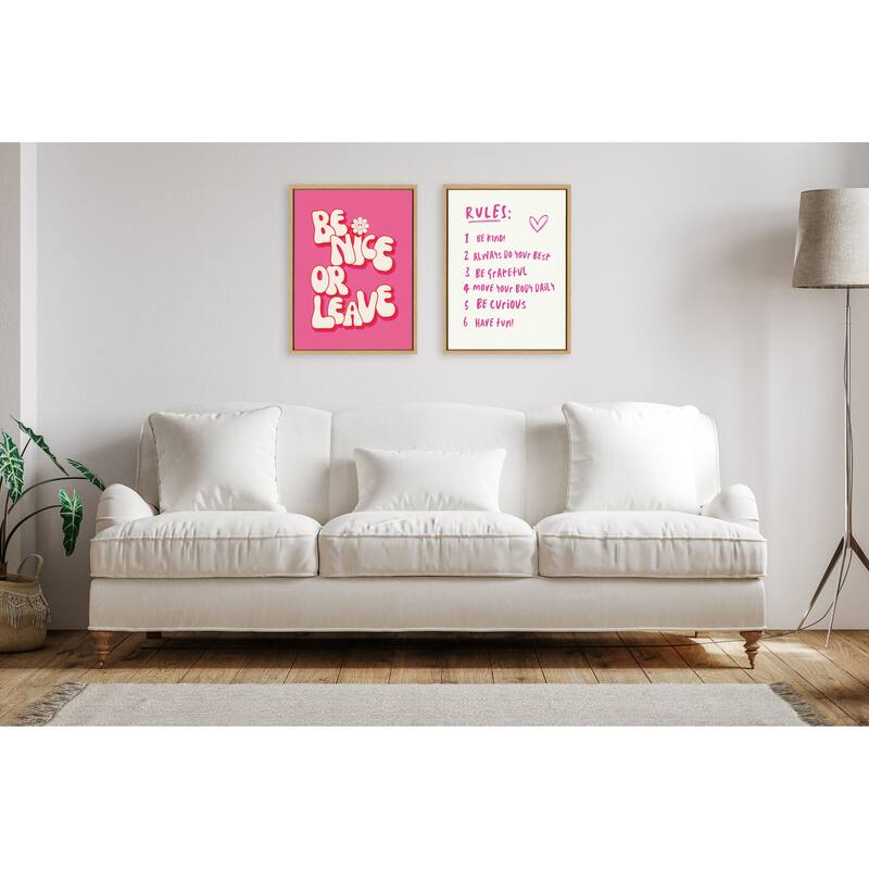 Kate and Laurel Sylvie House Rules Framed Canvas by Honey Island Studio