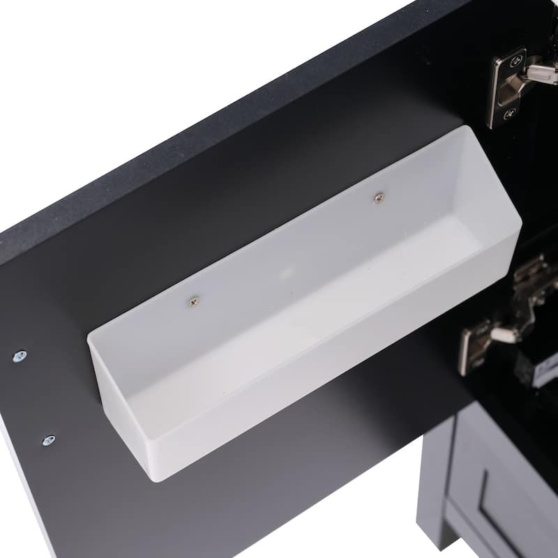 30" Black Bathroom Vanity with Sink - Solid Wood & MDF, Soft-Close Drawers, Modern Freestanding Storage Cabinet
