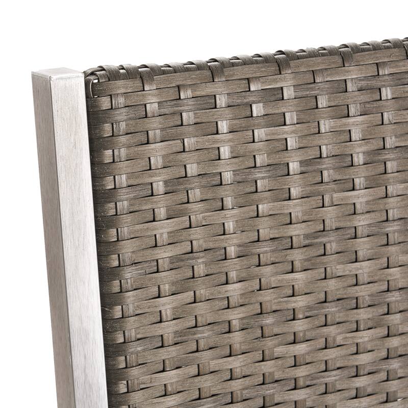 Cape Coral Outdoor 4-Seater Aluminum and Faux Wood Dining Set by Christopher Knight Home