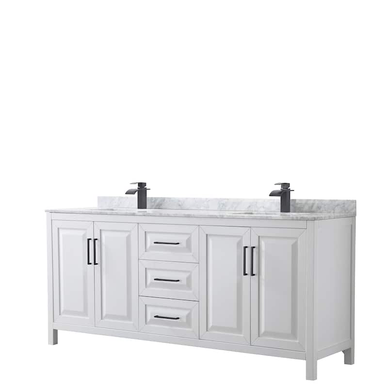 Daria 80-inch Double Vanity, Marble Top, No Mirror