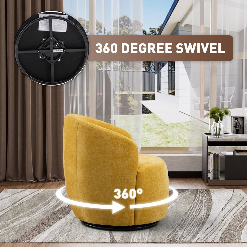 Ouyessir Accent Upholstered Round Velvet 360 Degree Swivel Sofa Chairs