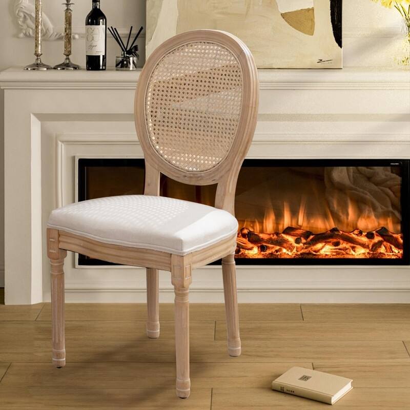 Upholstered French Style Nailhead Dining Chairs(Set of 4)