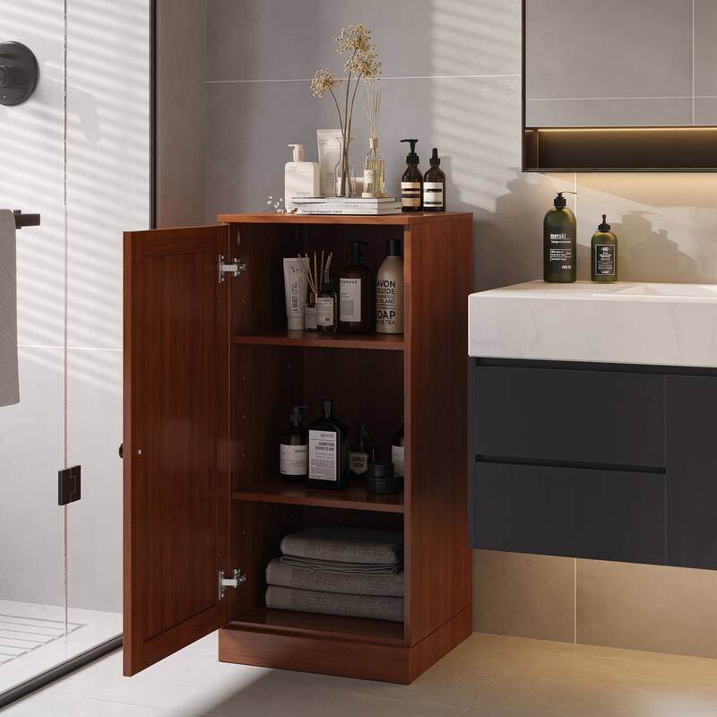 Palace Imports 100% Solid Wood 16.5" Bathroom Storage Cabinet with Shaker Door and Adjustable Shelves