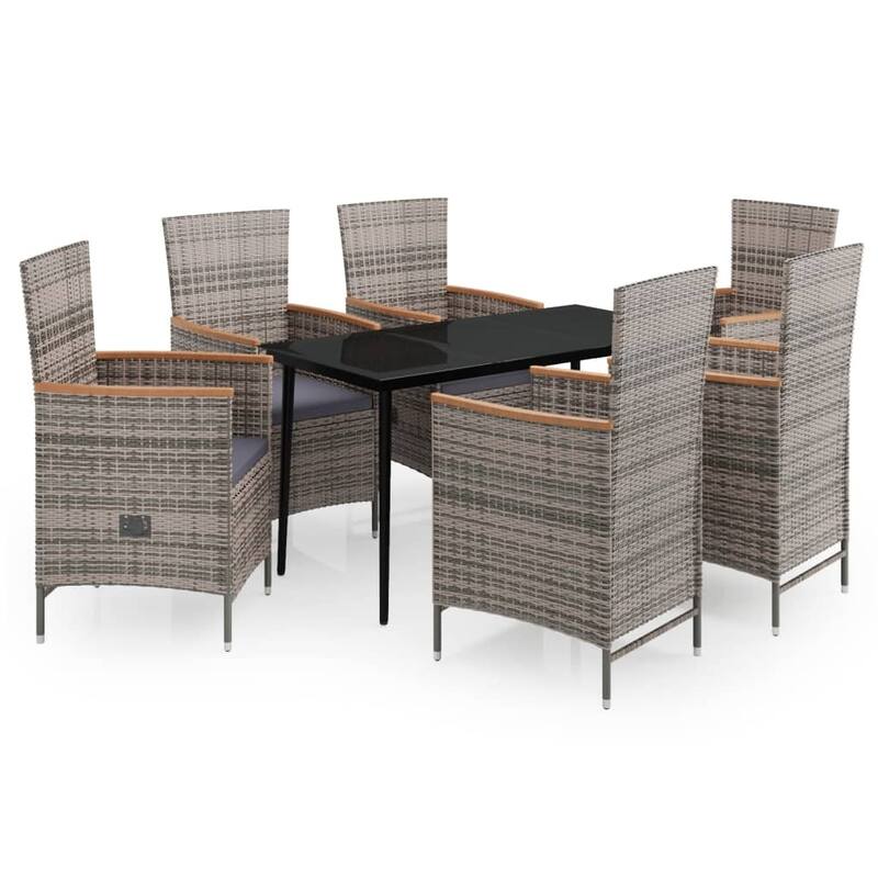 vidaXL Patio Dining Set 3/5/7 Piece Multi Colors 31.5"/55.1" Table Length
