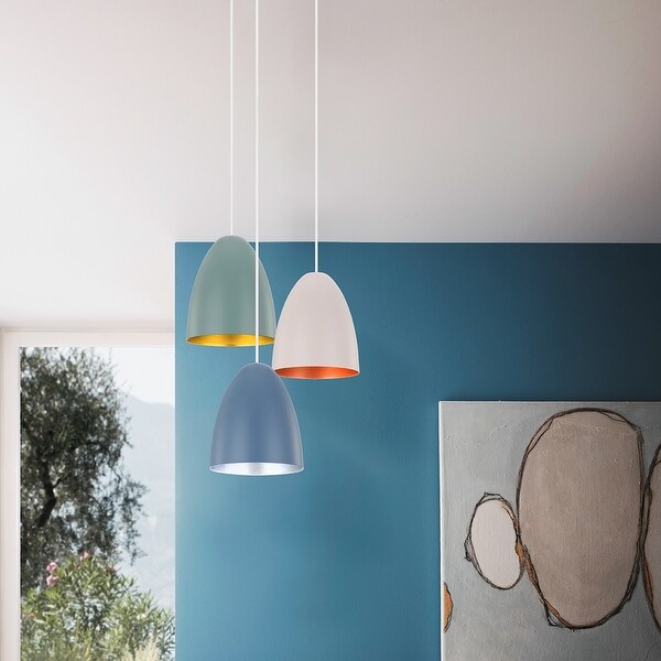 Eglo Sarabia Pendant w/ Dark Green Exterior / Gold Interior Finish. Opens flyout.