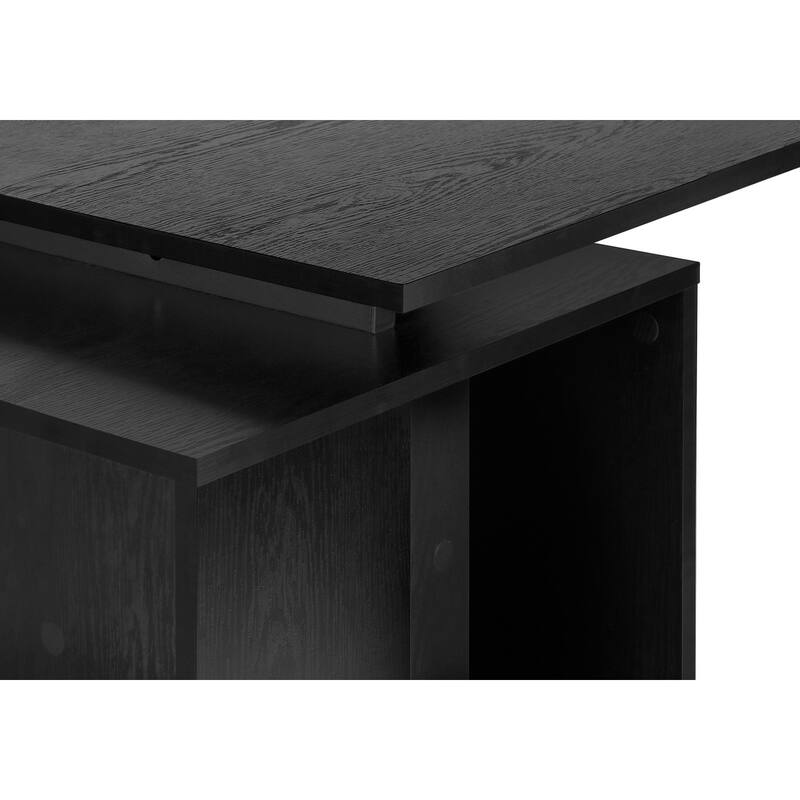 Computer Desk, Home Office, Left, Right Set-up, Storage Shelves, 55"l, Work, Laptop, Black Laminate