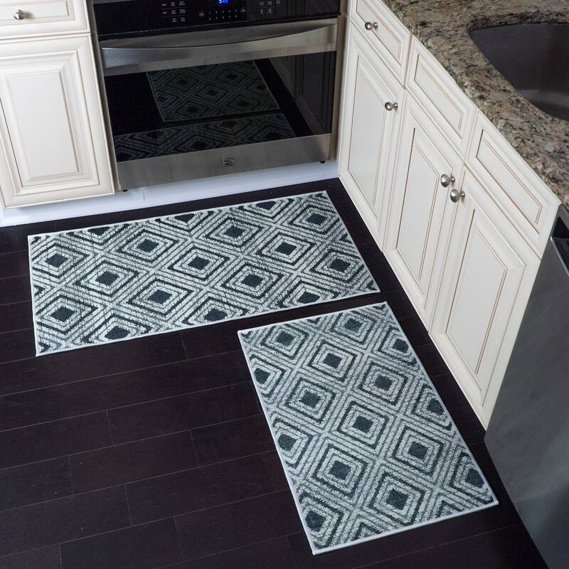 Sussexhome Non Skid Washable Kitchen Runner Rugs Set of 2 - Set of 44 x 24 and 31.5 x 20 Inches