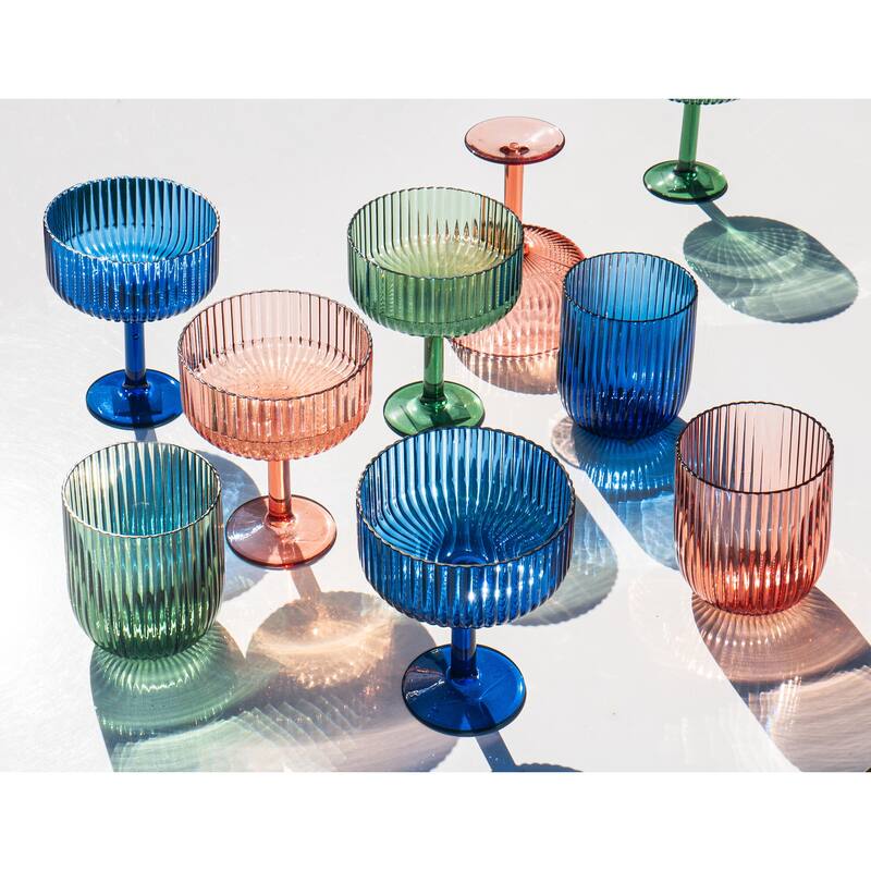 Abode Homewares Mesa Acrylic Coupe Glass - 14 oz - Set of 6