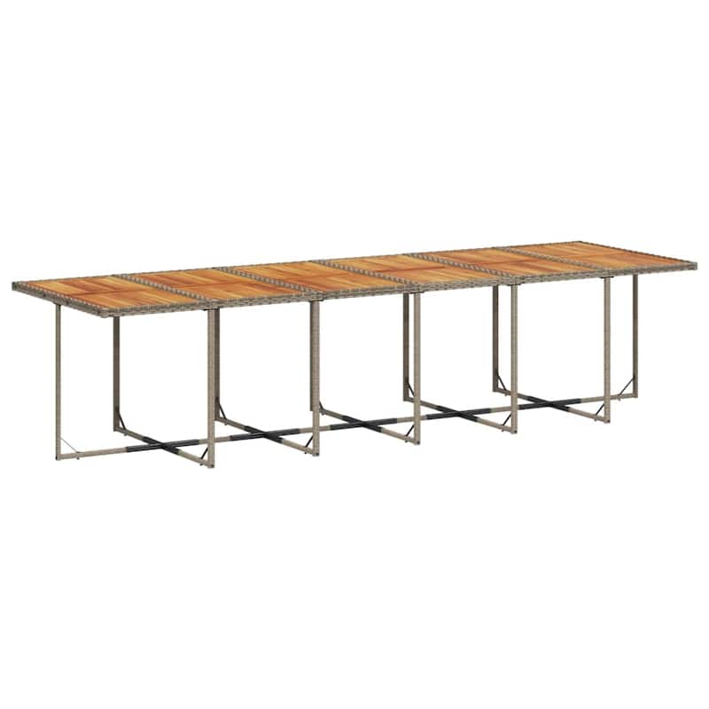 vidaXL 13/15/17 Piece Patio Dining Set with Cushions Gray Poly Rattan
