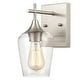 preview thumbnail 2 of 17, Angers Modern Simplicity 1-Light Clear Glass Wall Sconce Industrial Bathroom Vanity Lighting